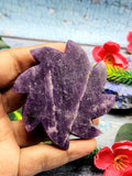 Lepidolite Sun face - natural stone hand carving  - crystal/reiki/chakra/healing - 3 inches diameter and 155 gms weight