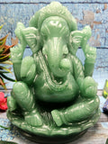 Australian Green Aventurine crystal Carving of Ganesh - Lord Ganesha Idol in Crystals/Gemstone - Reiki/Chakra/Healing - 7.5 in and 3.05 kg (6.71 lb)
