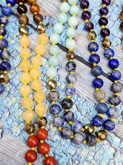 7-chakra 109 bead necklace with tassel | gemstone/crystal jewelry | Mother's Day/Anniversary/Engagement/Birthday gift | ONE PIECE ONLY