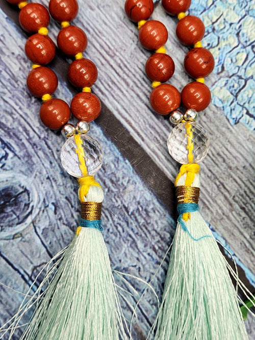 Unique 7-chakra 109 bead necklace with tassel | gemstone/crystal jewelry | Mother's Day/Anniversary/Engagement/Birthday gift
