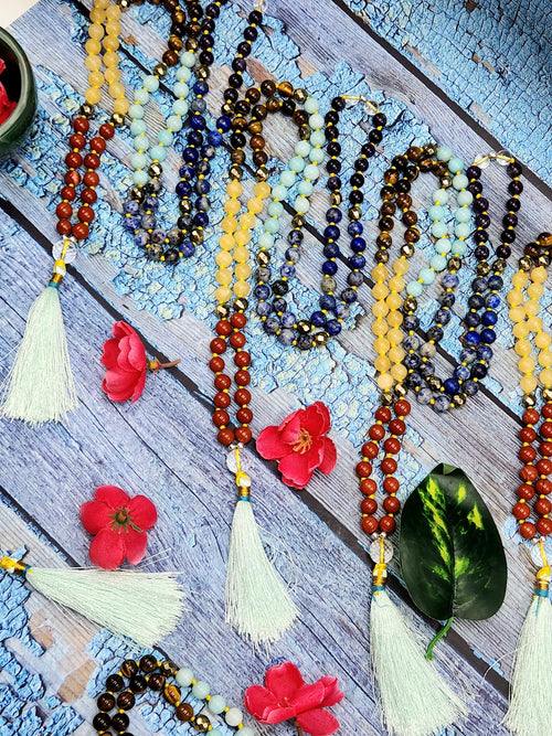 7-chakra 109 bead necklace with tassel | gemstone/crystal jewelry | Mother's Day/Anniversary/Engagement/Birthday gift | ONE PIECE ONLY