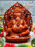 Red Jasper Hand carved statyue of Ganesh - Lord Ganesha Idol |Sculpture in Crystals/Gemstones - Reiki/Chakra/Healing - 7.5 inches and 1.76 kgs