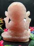 Large Rose Quartz Gemstone Ganesh Carving Handmade - Lord Ganesha Idol |Sculpture in Crystals and Gemstones -Reiki/Chakra - 8.5 inch and 4.43 kgs