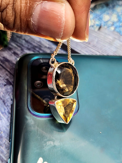 Stunning smokey citrine necklace in 925 sterling silver - gemstone/crystal jewelry | Mother's Day/engagement/anniversary/occasion gift