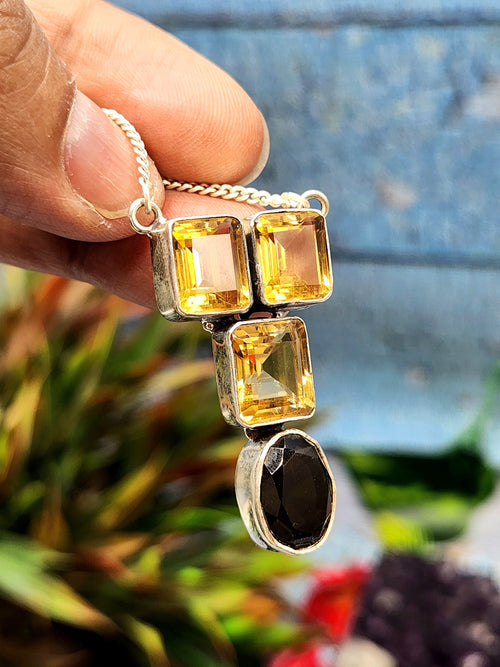 Smokey citrine necklace in 925 sterling silver - gemstone/crystal jewelry | Mother's Day/engagement/anniversary/occasion gift
