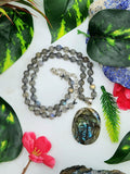 Black Rainbow or Labradorite bead necklace with labradorite Buddha pendant | gemstone/crystal jewelry | Mother's Day/Anniversary/Engagement gift