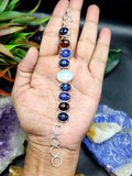 Exquisite opal, tanzanite, star sapphire and garnet bracelet set in 925 sterling silver - gemstone jewelry | Ideal special occasion gift