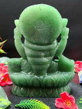 Green Aventurine Laxmi Statue - Goddess Laxmi carving 7.5 inches and 1.95 kgs (4.29 lb) - gemstone/reiki/energy/healing