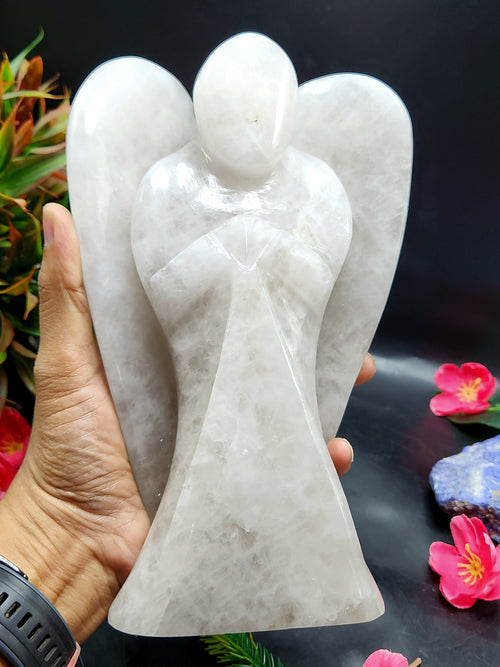 Smokey Quartz Angel figurine - Crystal Healing / Reiki / Chakra / Energy - 8.6 inches and 2.36 kgs (5.19 lb)