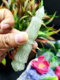 Green Aventurine carving of a traditional phurba - Carvings in gemstones and crystals - 4.5 inches and 40 gms
