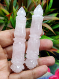 Rose Quartz carving of a traditional phurba - Carvings in gemstones and crystals - 3.5 inches and 35 gms