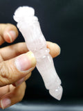 Rose Quartz carving of a traditional phurba - Carvings in gemstones and crystals - 3.5 inches and 35 gms