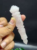 Rose Quartz carving of a traditional phurba - Carvings in gemstones and crystals - 4 inches and 55 gms