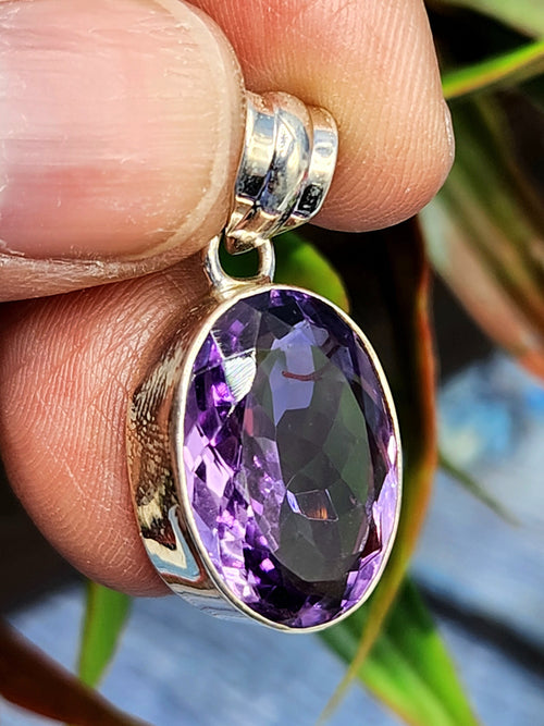 Beautiful Amethyst pendant in 925 sterling silver - gemstone/crystal jewelry |Mother's Day/engagement/wedding/anniversary/birthday gift