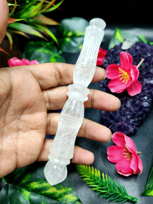 Clear Quartz carving of a traditional phurba - Carvings in gemstones and crystals - 5 inches and 76 gms