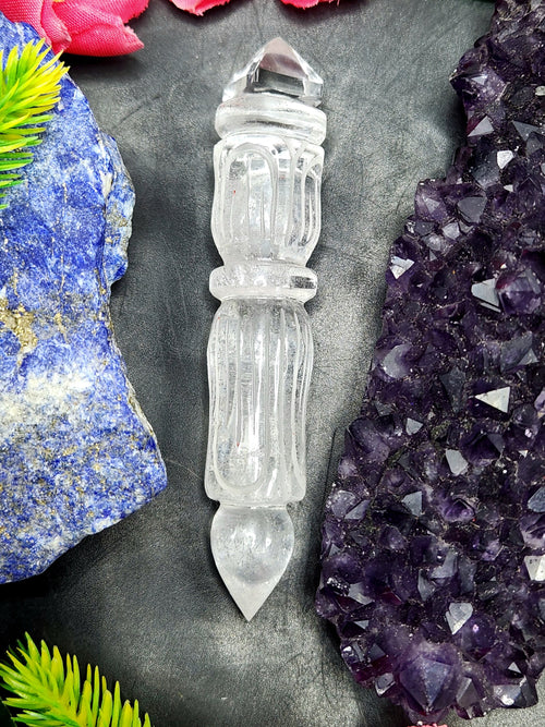 Clear Quartz carving of a traditional phurba - Carvings in gemstones and crystals - 4.5 inches and 42 gms