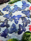 Stunning Handmade Carving of Phoenix/Eagle in Lapis Lazuli Stone - Symbol of Wisdom and Spiritual Awakening - 2 inches - ONE PIECE ONLY