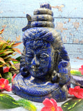 Lord Shiva Head in Lapis Lazuli Stone - Embrace the Power and Beauty of the Divine - 9.5 inches and 4.55 kgs