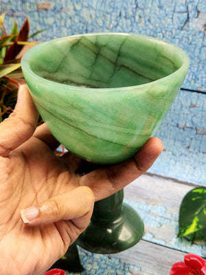 Beautiful gemstone martini glass in Columbian Jade stone - ONLY 1 PIECE