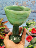 Beautiful gemstone martini glass in Columbian Jade stone - ONLY 1 PIECE