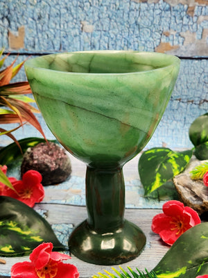 Beautiful gemstone martini glass in Columbian Jade stone - ONLY 1 PIECE