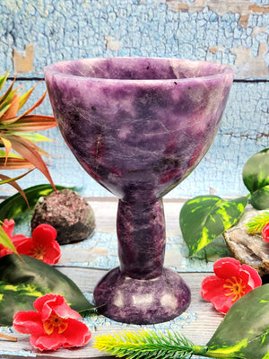 Beautiful gemstone martini glass in lepidolite stone - ONLY 1 PIECE