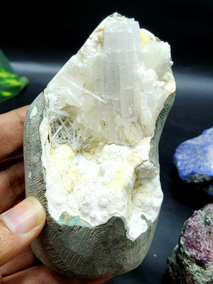Scolecite natural free form cave - reiki/energy/chakra/healing - 4 inches and 385 gms (0.85 lb)