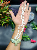 White Moonstone Bead Mala Necklace with Labradorite Phoenix Pendant - Symbolism and Craftsmanship