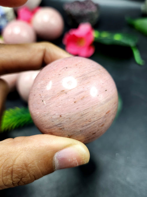 Pink Opal sphere/ball - Energy/Reiki/Crystal Healing - 1.5 inches (3.75 cms) diameter and 60 gms - ONE PIECE ONLY
