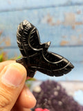 Majestic Handmade Carving of Phoenix/Eagle in Black Agate Stone - Symbol of Power and Renewal - 2 inches - ONE PIECE ONLY