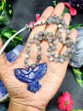 Labradorite Bead Mala with Lapis Lazuli Phoenix Pendant - Symbolism and Craftsmanship