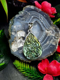 Labradorite Floral Carving Teardrop Pendant - Unveiling Nature's Artistry in Gemstone Jewelry