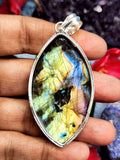 Labradorite Floral Carving Oval Pendant - Unveiling the Ethereal Beauty of Labradorite