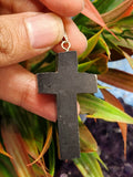 Black Agate Holy Cross Pendant - A Symbol of Elegance and Spiritual Strength - ONE PIECE ONLY