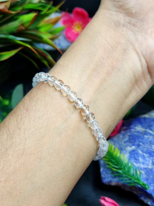 Clear Quartz Bead Bracelet - Embrace Clarity and Serenity