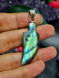 Labradorite Knife Pendant - Exquisite Elegance in Silver - ONE PIECE ONLY