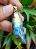 Labradorite Knife Pendant - Exquisite Elegance in Silver - ONE PIECE ONLY