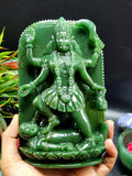 Goddess Kali Columbian Jade Carving - Mother Kali - Embodiment of Devotion and Divine Artistry - 6.7 inches and 940 gms (2.07 lb)