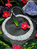 Rainbow Moonstone Cut Stone Necklace with Sarafa - Embrace the Enchantment of Moonlit Radiance