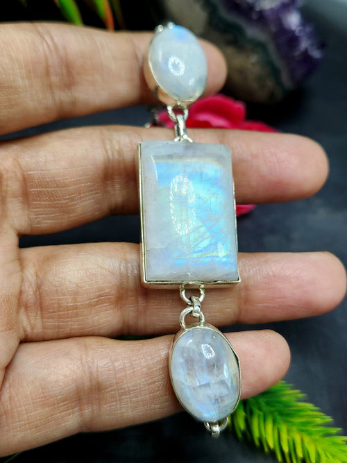 Rainbow Moonstone Bracelet - Embrace Serenity & Divine Feminine Energy | 134 carats