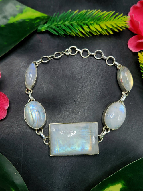 Rainbow Moonstone Bracelet - Embrace Serenity & Divine Feminine Energy | 134 carats