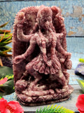 Goddess Kali Lepidolite Stone Carving - Mother Kali - Embodying Divine Power and Artistry - 6.2 inches and 950 gms (2.09 lb)