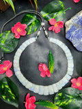 Rainbow Moonstone Cut Stone Necklace with Sarafa - Embrace the Enchantment of Moonlit Radiance