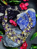 Citrine and Amethyst Faceted Stone Necklace - A Radiant Fusion of Beauty and Energy - 588 carats