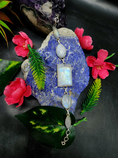 Rainbow Moonstone Bracelet - Embrace Serenity & Divine Feminine Energy | 134 carats