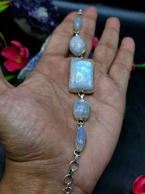 Rainbow Moonstone Bracelet - Embrace Serenity & Divine Feminine Energy | 134 carats