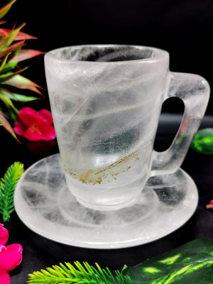 Clear Quartz Cup & Saucer - ONLY 1 Cup and 1 Saucer