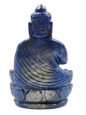 Lapis Lazuli Buddha - handmade carving of serene and meditating Lord Buddha - crystal/reiki/healing - 4.5 inches and 360 gms - 1 PIECE ONLY