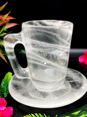 Clear Quartz Cup & Saucer - ONLY 1 Cup and 1 Saucer