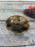 Beautiful Labradorite hand carved round bowls - 3 inches diameter and total weight 145 gms (0.32 lb) - ONE BOWL ONLY